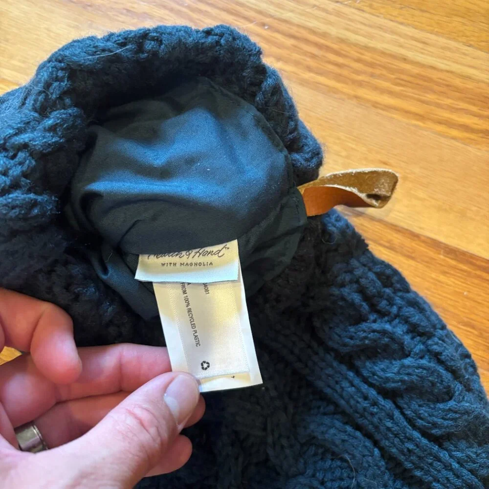 Hearth & Hand‎ Magnolia Cable Knit Christmas Stocking – Black Knit 20